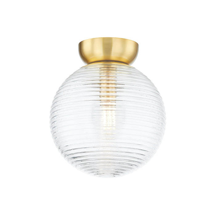 Mitzi H815501-AGB One Light Flush Mount, Aged Brass