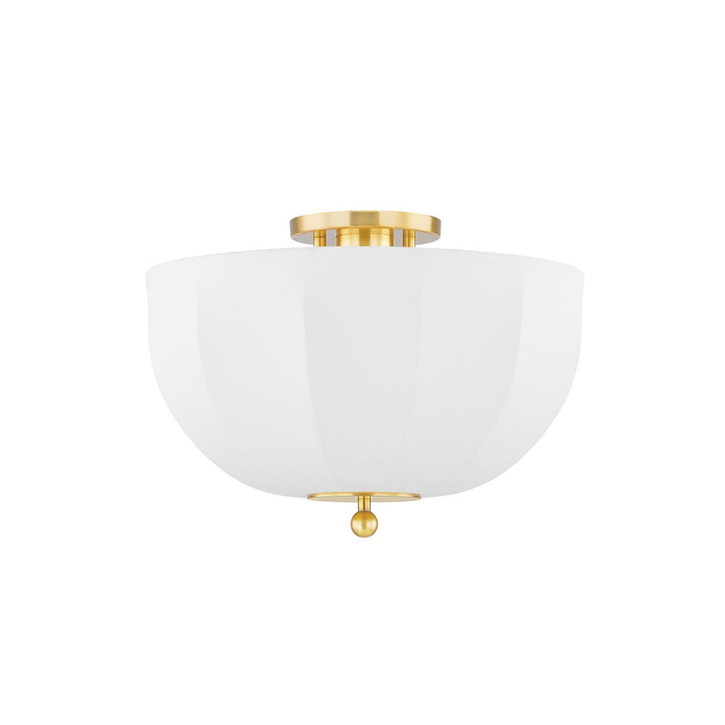 Mitzi H816601-AGB One Light Flush Mount, Aged Brass