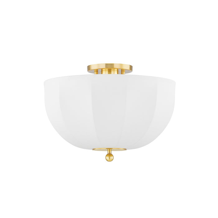 Mitzi H816601-AGB One Light Flush Mount, Aged Brass