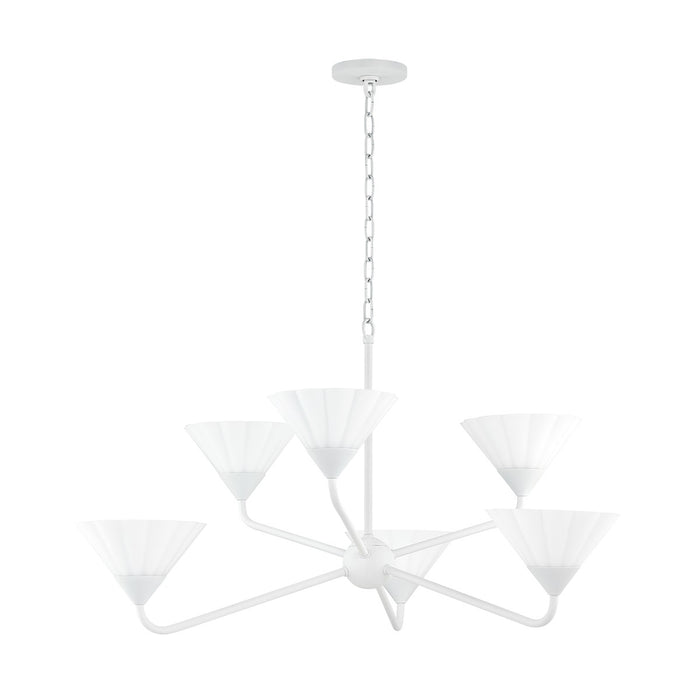 Mitzi H817806-TWH Six Light Chandelier, Textured White