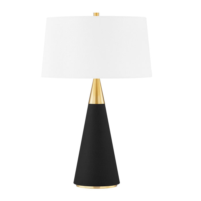 Mitzi HL819201-AGB/BKL One Light Table Lamp, Aged Brass/Black Linen
