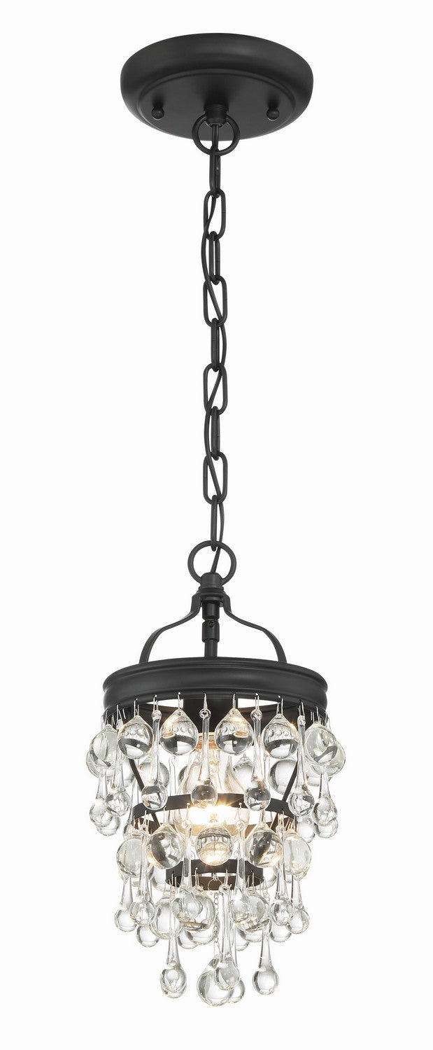 Crystorama 131-MK One Light Mini Chandelier, Matte Black