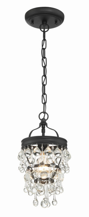 Crystorama 131-MK One Light Mini Chandelier, Matte Black