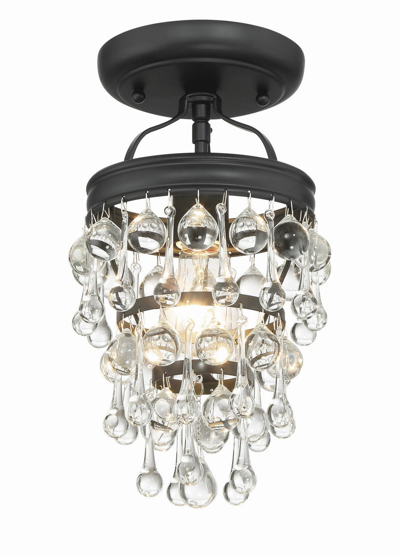Crystorama 131-MK_CEILING One Light Semi Flush Mount, Matte Black