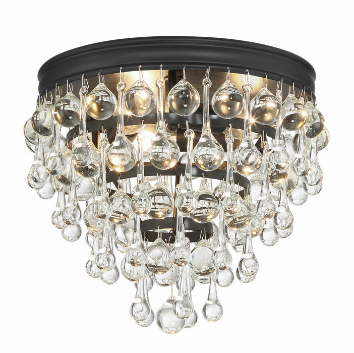Crystorama 135-MK Three Light Flush Mount, Matte Black