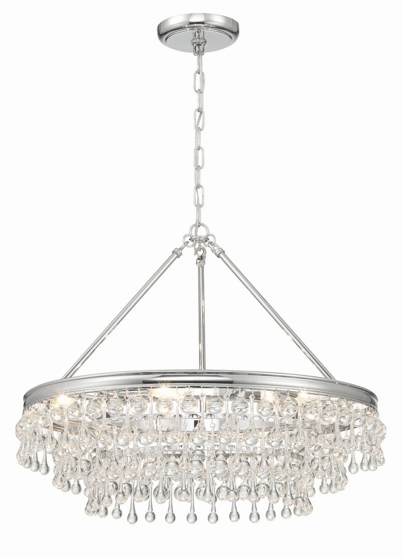 Crystorama 237-CH Six Light Chandelier, Polished Chrome