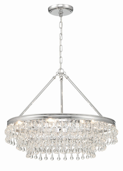 Crystorama 237-CH Six Light Chandelier, Polished Chrome