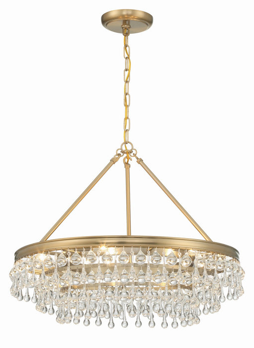 Crystorama 237-VG Six Light Chandelier, Vibrant Gold