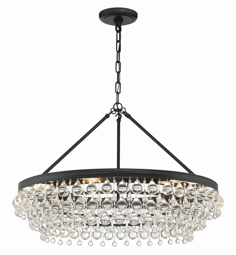 Crystorama 275-MK Six Light Chandelier, Matte Black