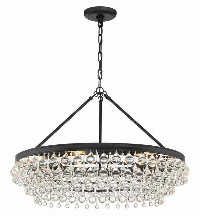 Crystorama 275-MK Six Light Chandelier, Matte Black