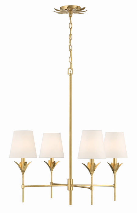 Crystorama 534-GA Four Light Chandelier, Antique Gold