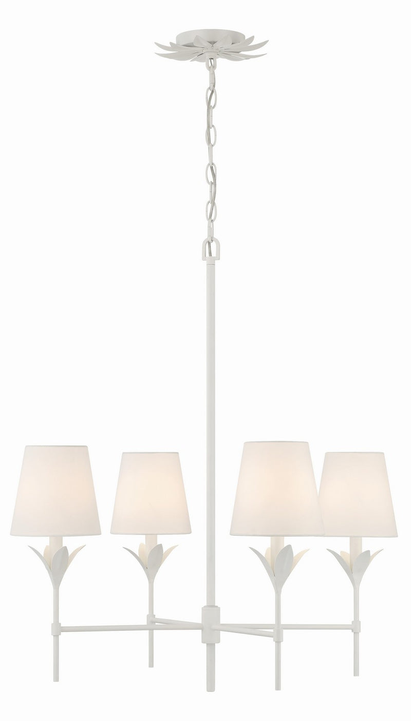 Crystorama 534-MT Four Light Chandelier, Matte White