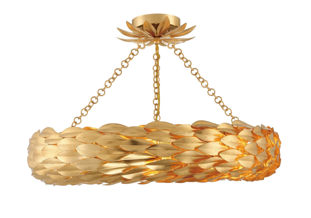 Crystorama 536-GA_CEILING Six Light Semi Flush Mount, Antique Gold