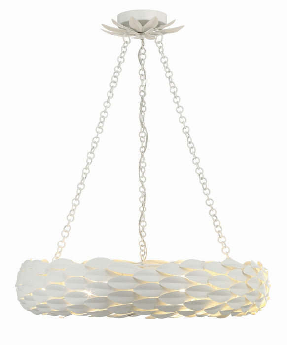 Crystorama 536-MT Six Light Pendant, Matte White