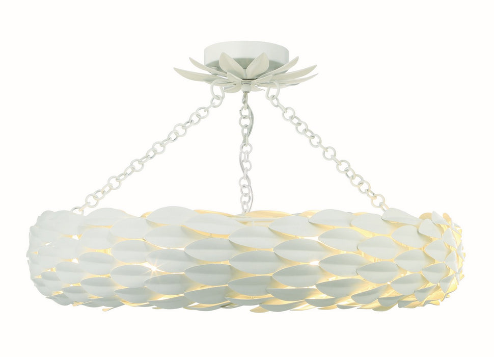 Crystorama 536-MT_CEILING Six Light Semi Flush Mount, Matte White