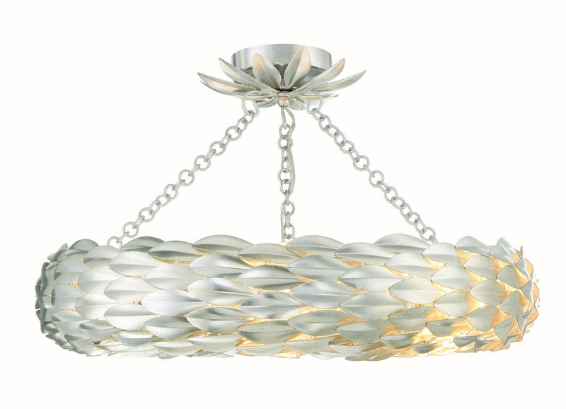 Crystorama 536-SA_CEILING Six Light Semi Flush Mount, Antique Silver