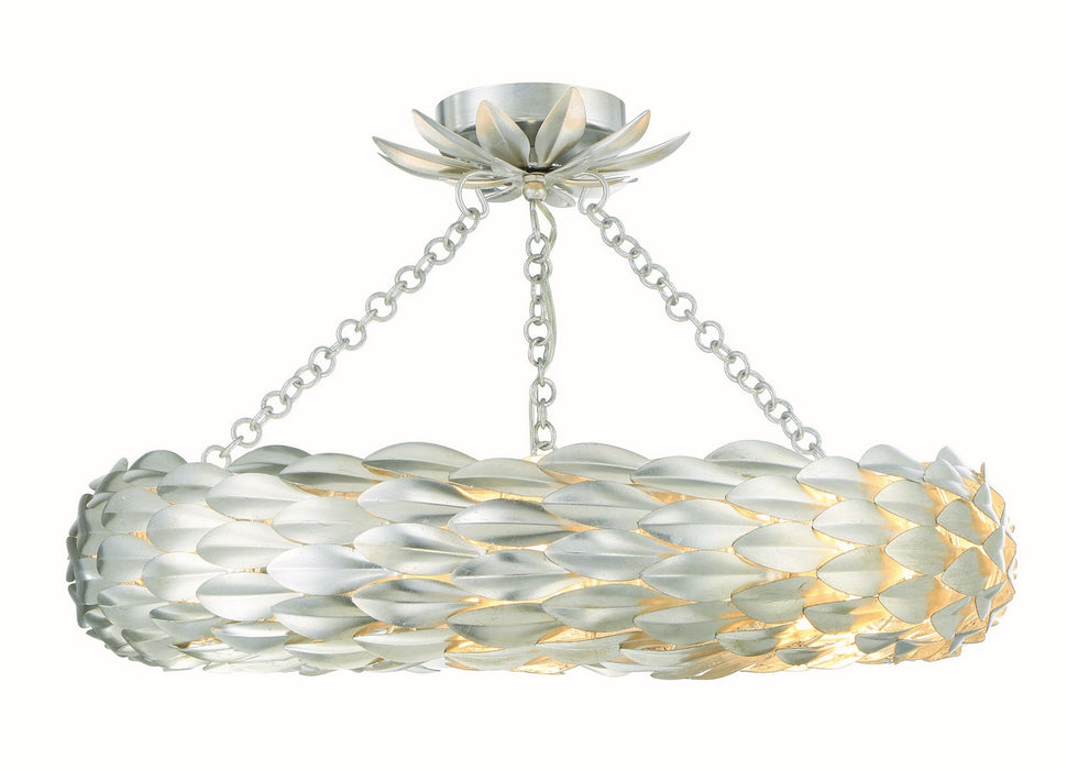 Crystorama 536-SA_CEILING Six Light Semi Flush Mount, Antique Silver