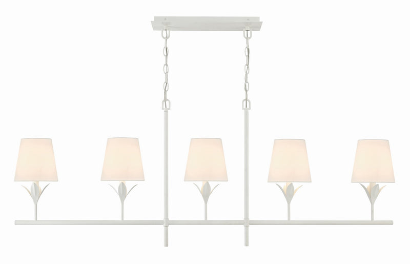 Crystorama 537-MT Five Light Chandelier, Matte White