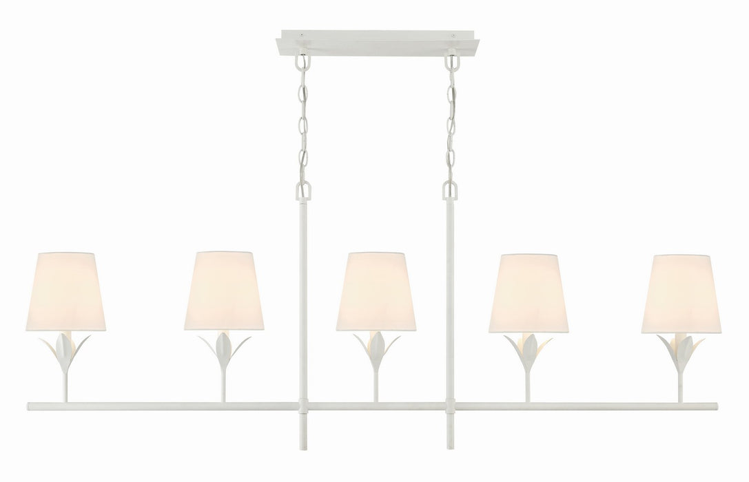 Crystorama 537-MT Five Light Chandelier, Matte White