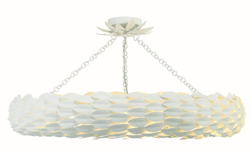 Crystorama 538-MT_CEILING Eight Light Semi Flush Mount, Matte White