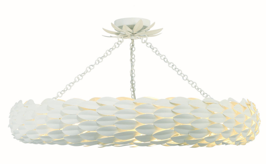 Crystorama 538-MT_CEILING Eight Light Semi Flush Mount, Matte White