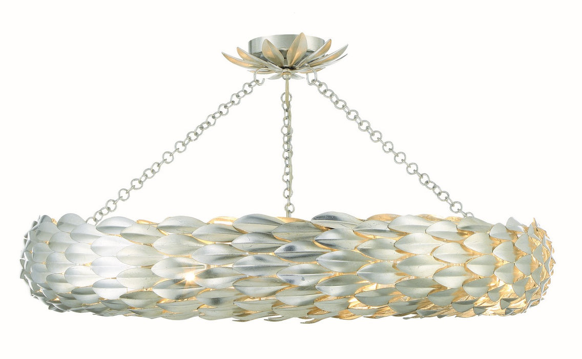 Crystorama 538-SA_CEILING Eight Light Semi Flush Mount, Antique Silver