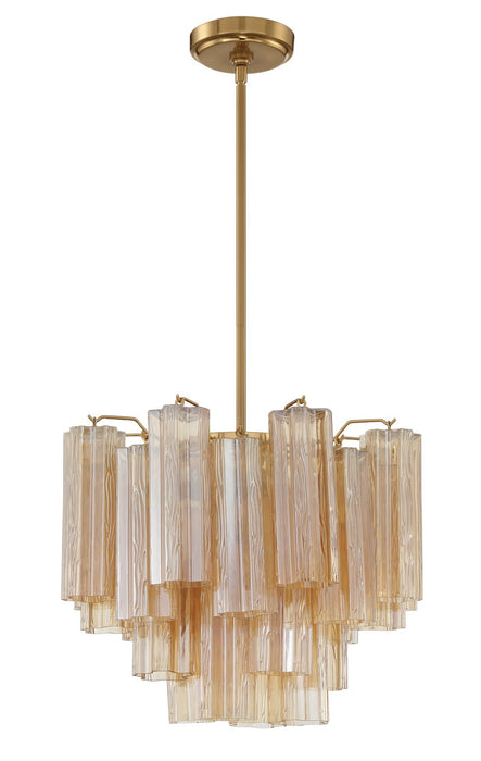 Crystorama ADD-300-AG-AM Four Light Chandelier, Aged Brass