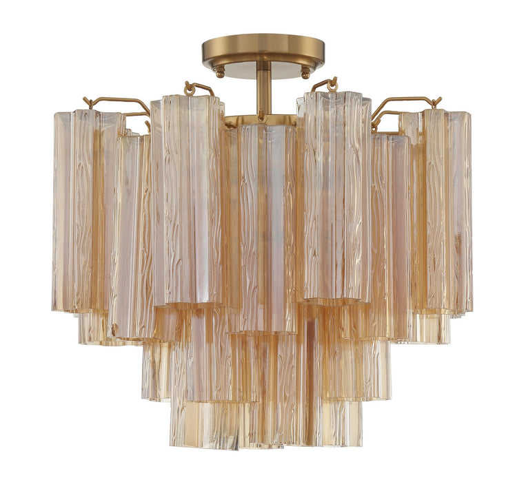Crystorama ADD-300-AG-AM_CEILING Four Light Semi Flush Mount, Aged Brass