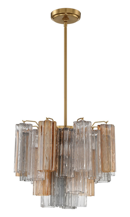 Crystorama ADD-300-AG-AU Four Light Chandelier, Aged Brass