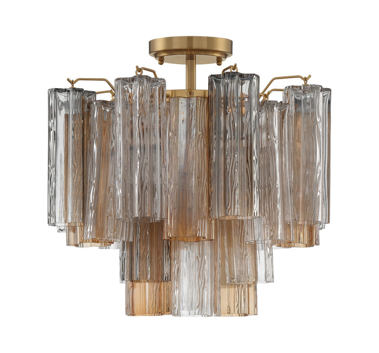 Crystorama ADD-300-AG-AU_CEILING Four Light Semi Flush Mount, Aged Brass