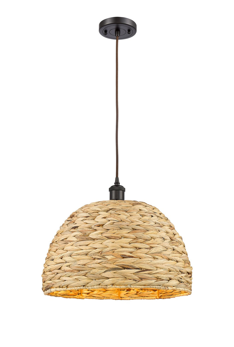 Innovations 516-1P-OB-RBD-16-NAT One Light Pendant, Oil Rubbed Bronze