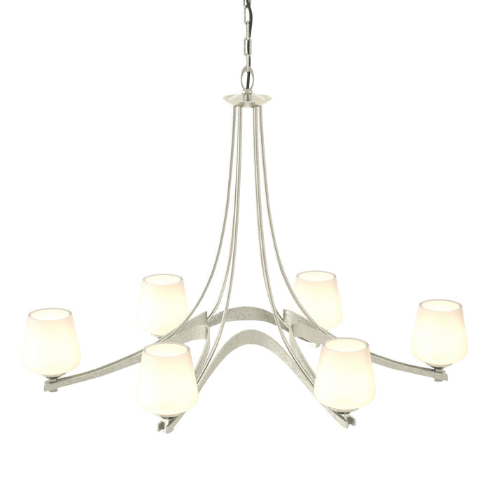 Hubbardton Forge 104106-SKT-85-GG0236 Six Light Chandelier, Sterling