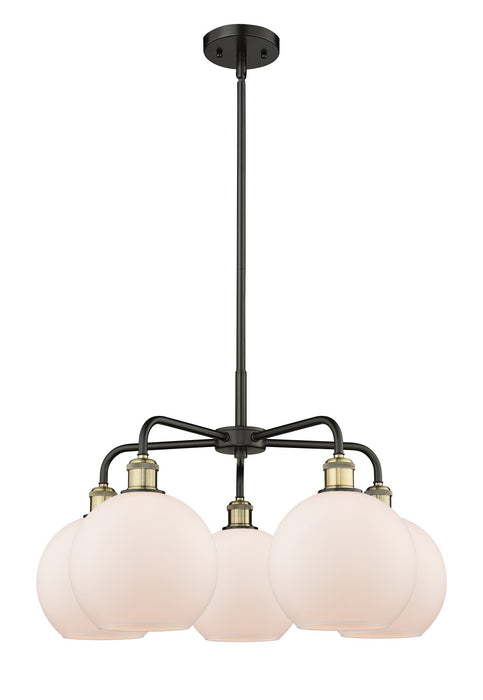 Innovations 516-5CR-BAB-G121-8 Five Light Chandelier, Black Antique Brass