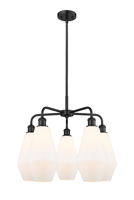 Innovations 516-5CR-BK-G651-7 Five Light Chandelier, Matte Black
