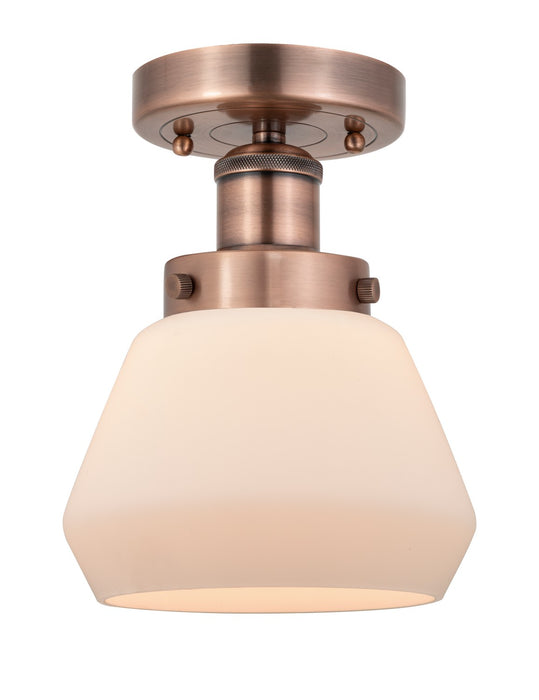 Innovations 616-1F-AC-G171 One Light Semi-Flush Mount, Antique Copper