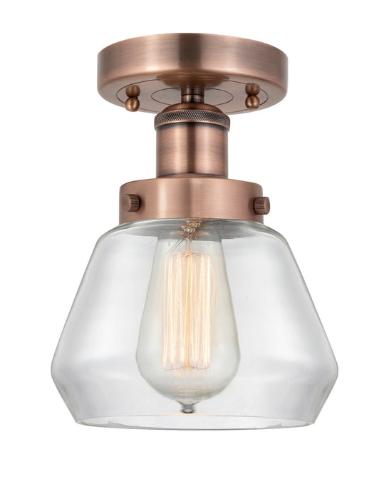 Innovations 616-1F-AC-G172 One Light Semi-Flush Mount, Antique Copper