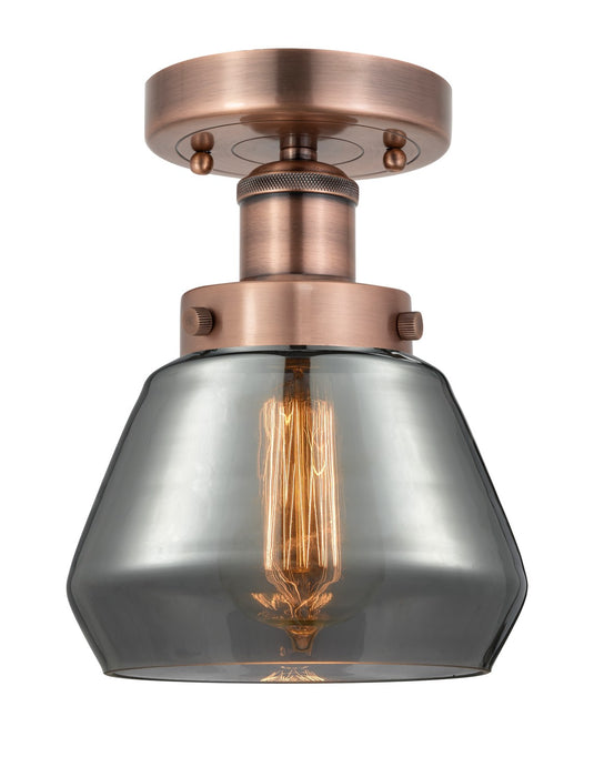 Innovations 616-1F-AC-G173 One Light Semi-Flush Mount, Antique Copper