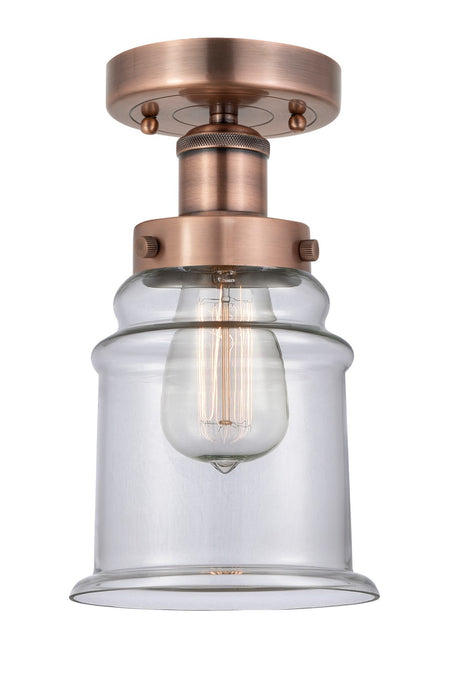 Innovations 616-1F-AC-G182 One Light Semi-Flush Mount, Antique Copper