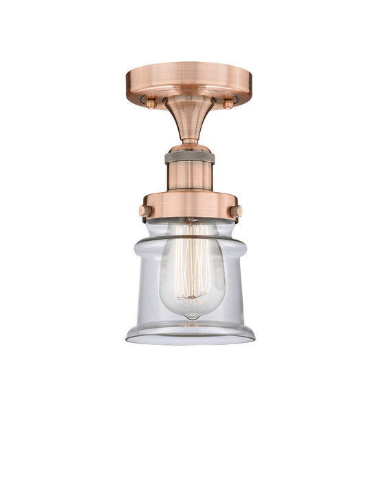 Innovations 616-1F-AC-G182S One Light Semi-Flush Mount, Antique Copper