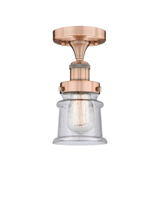 Innovations 616-1F-AC-G184S One Light Semi-Flush Mount, Antique Copper