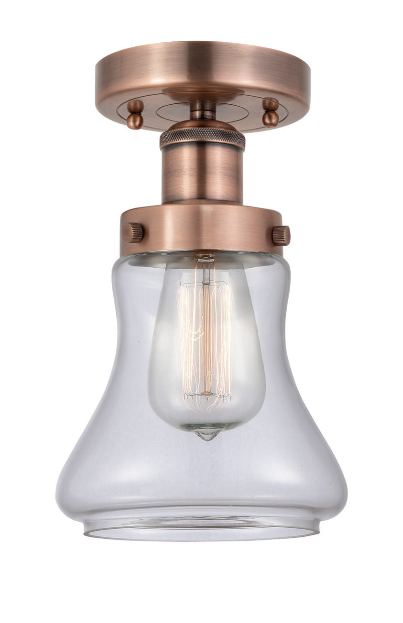 Innovations 616-1F-AC-G192 One Light Semi-Flush Mount, Antique Copper