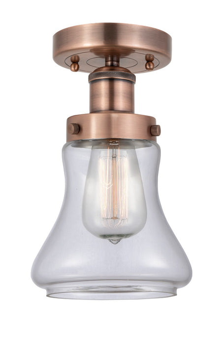 Innovations 616-1F-AC-G192 One Light Semi-Flush Mount, Antique Copper