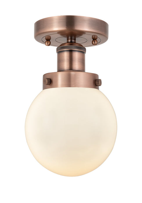 Innovations 616-1F-AC-G201-6 One Light Semi-Flush Mount, Antique Copper