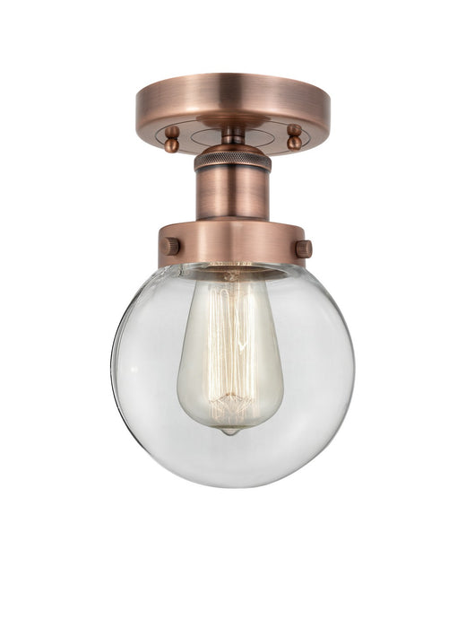 Innovations 616-1F-AC-G202-6 One Light Semi-Flush Mount, Antique Copper