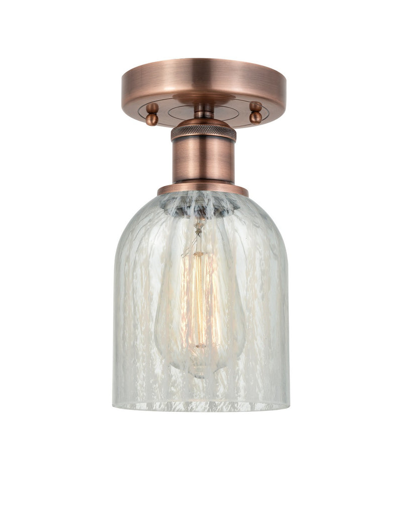 Innovations 616-1F-AC-G2511 One Light Flush Mount, Antique Copper