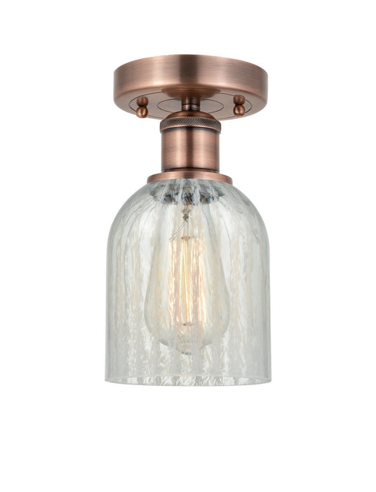Innovations 616-1F-AC-G2511 One Light Flush Mount, Antique Copper