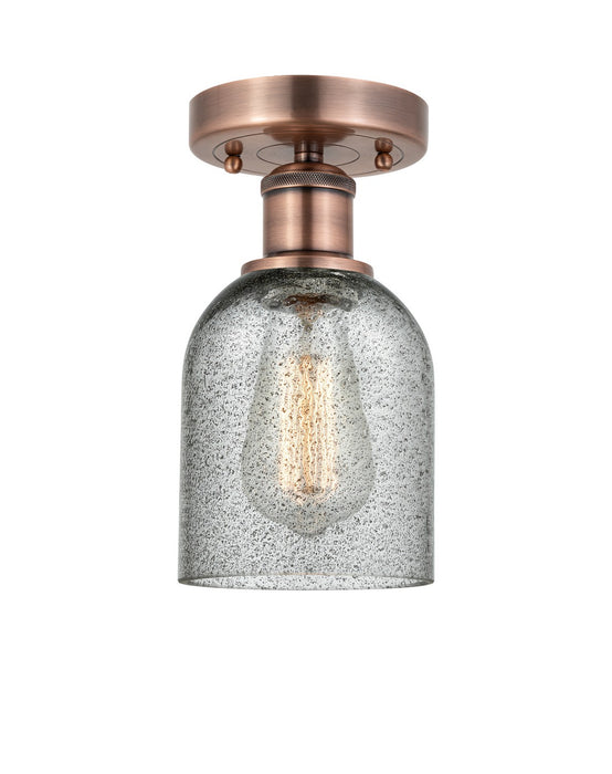 Innovations 616-1F-AC-G257 One Light Semi-Flush Mount, Antique Copper