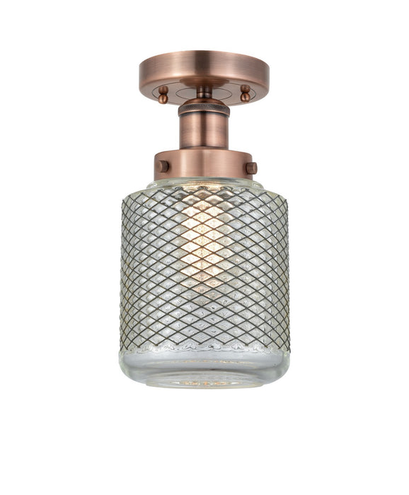 Innovations 616-1F-AC-G262 One Light Semi-Flush Mount, Antique Copper