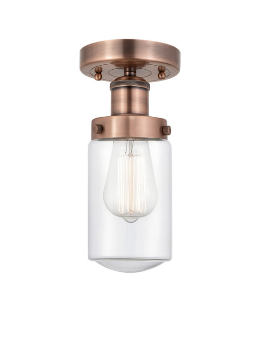 Innovations 616-1F-AC-G312 One Light Semi-Flush Mount, Antique Copper