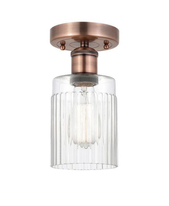 Innovations 616-1F-AC-G342 One Light Semi-Flush Mount, Antique Copper